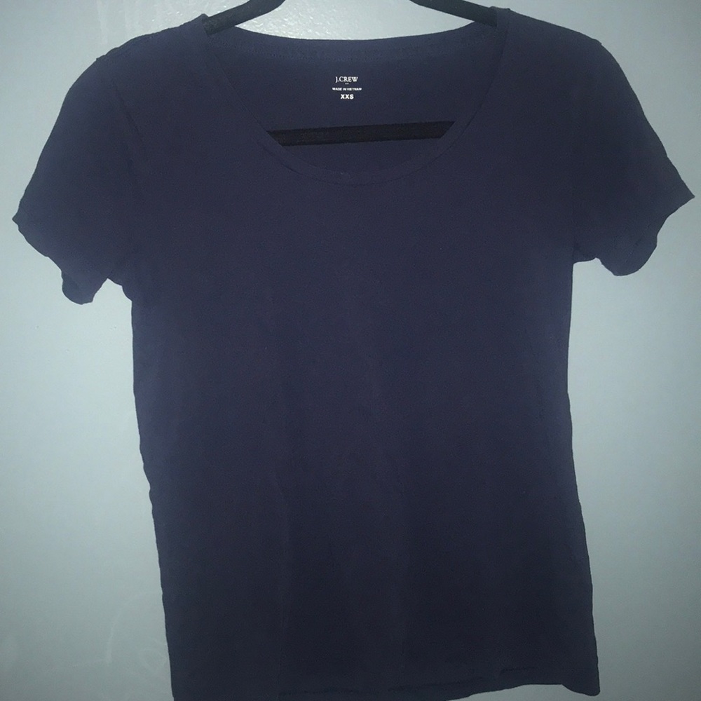Scoop Neck Navy T Shirt//J Crew